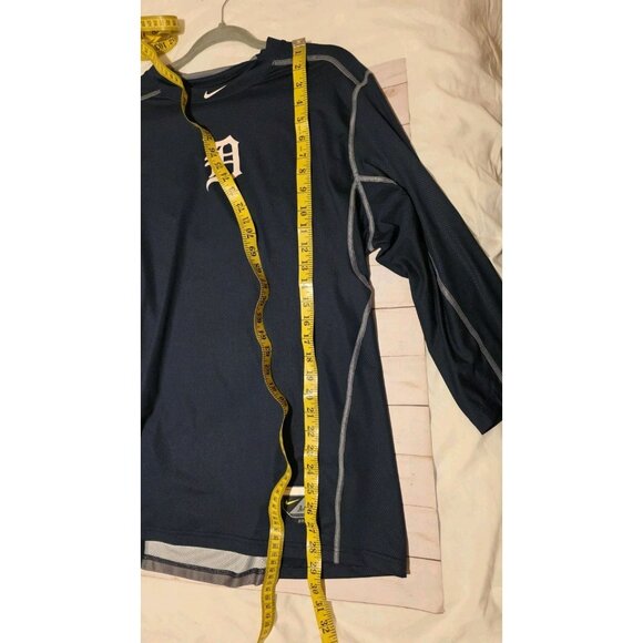 Nike Detroit Tigers Shirt Mens XL Blue Dri Fit MLB Pro Combat Baseball Shirt - Picture 4 of 8